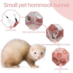 Rat Ferret Hammock Toys Cage Accessories, Guinea Pig Hideout Tunnel, Warm Bed…