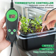 Seedling Heat Mat with Built-in Thermostat 2 Pack, 10″ x 20.75″ Waterproof Pl…