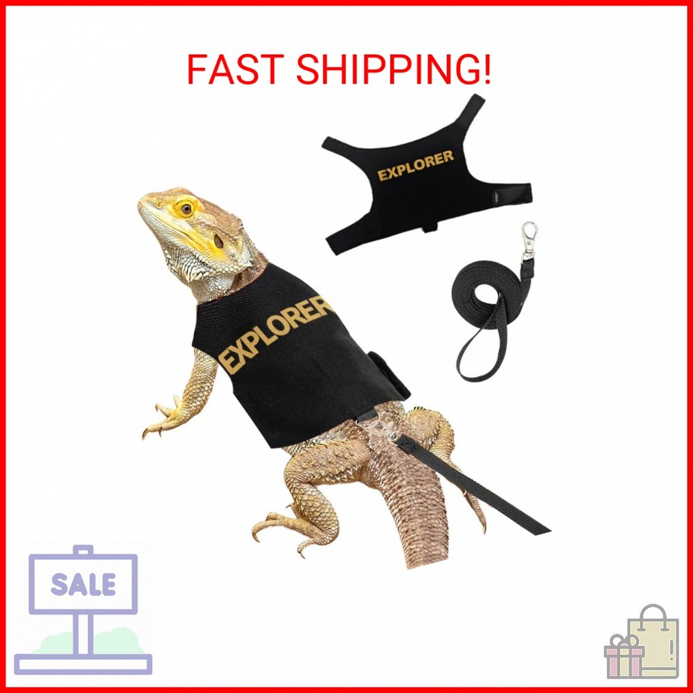 Bearded Dragon Harness and Leash-Bearded Dragon Clothes Lizard Accessories Stuff