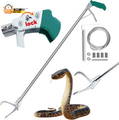 52″ Snake Tongs Stick with Lock, Professional Snake Grabber Tool Heavy Duty Rep