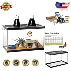 Zilla 10 Gallon Glass Terrarium Reptile Starter Kit – Heat & Light Included