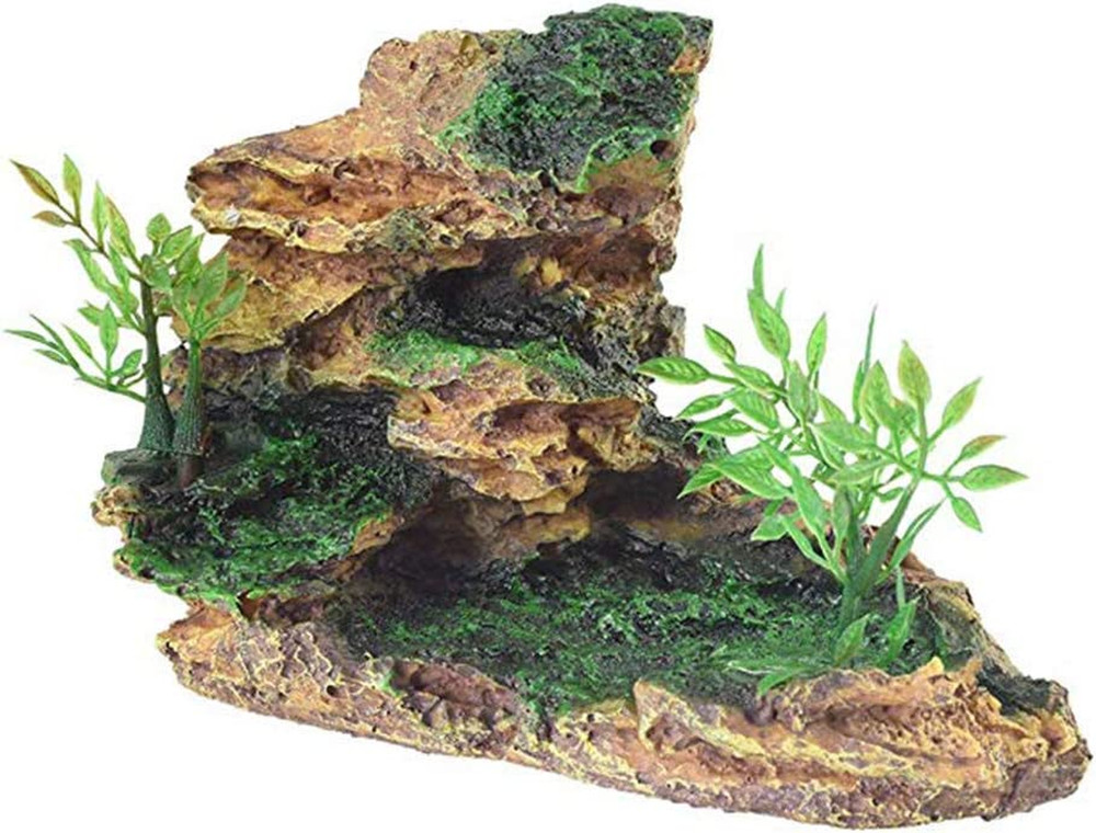 Reptile Small Hide, Turtles Hide Cage, Artificial Plant Rock, Humidified Habitat
