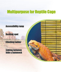 Reptile Tank Accessories Hammock, Reptile Climbing Bridge, Lizard Lounger Bamboo