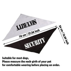 2 Pack Security Dog Bandana, Guard Dog Scarf, Over The Collar, Pet Accessory