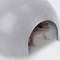 Reptile Hide Rest Cave Rubber Round Habitat Crawler Toys Pet Supplies