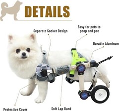 Adjustable Dog Wheelchair for Back Legs Mobility Support Lightweight Pet Wheelch