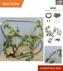 Eco-Friendly 8FT Reptile Vines – Durable, Waterproof Habitat Decor with Leaves