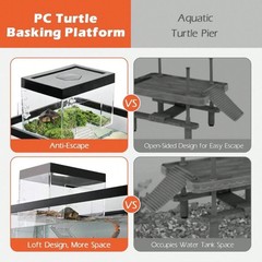 NEW Hanging Turtle Basking Platform, Above Tank Topper with Lid for Baby Turtles