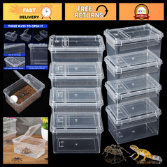 8 Pcs Reptile Breeding Box – Clear Plastic Terrarium for Bearded Dragon, Gecko,
