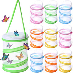 10 Pcs Mini Butterfly Habitat Cage Clear Mesh Butterfly Net Cage Container Folda