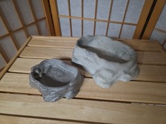 2PC Repti-Bowl Set Med & Lg Food/Water/Soak Lizard Turtle Frog Snake Enclosure