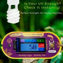 ClariVora Reptile UVB UVA Light Meter for Bearded Dragon Tank Accessories, Porta