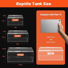 Reptile Terrarium Tank and Reptile Tank 15X8X10In Versatile Enclosure for Leopar