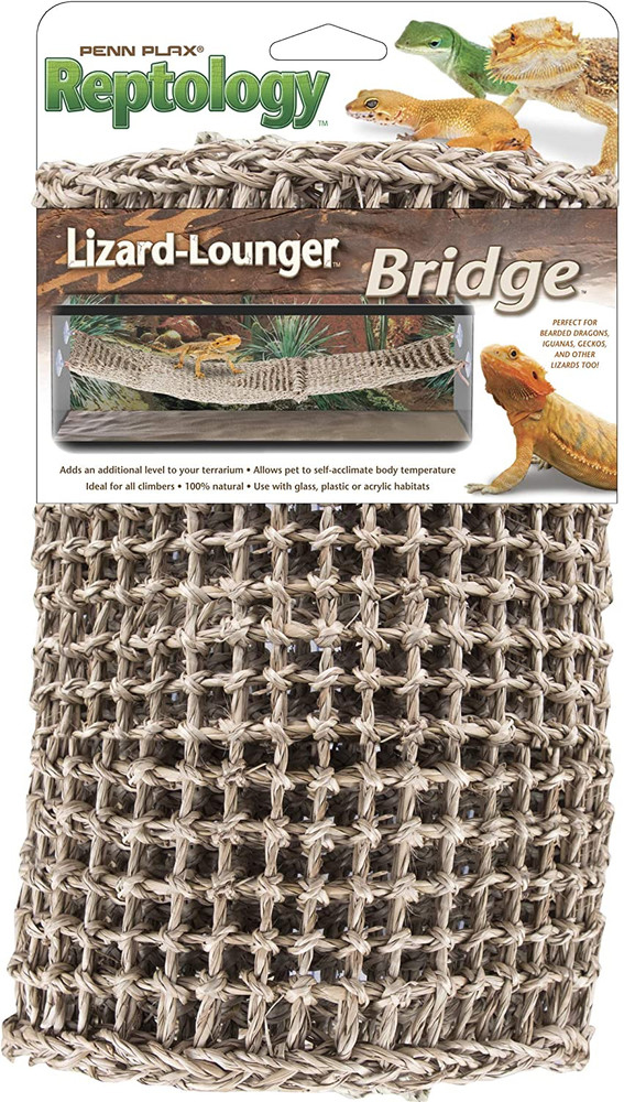 Reptology Lizard Lounger Bridge – 100% Natural Seagrass Fiber – Great for Bearde