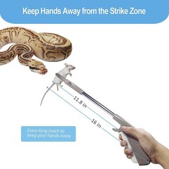 Duedusto Snake Feeding Tongs, 16 Inch Reptile Ball Python Grey