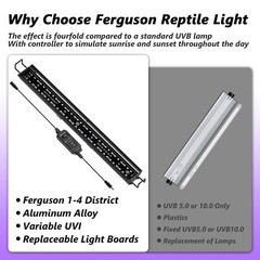 16-INCH LED UVB Light for Reptiles LED Reptile Light Fixture Controller with …