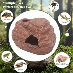 Reptile Hide and Cave Hideout for Leopard Crested Gecko Ball Python Lizard Be…
