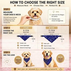4 PCS Medium Dog Bandana Collar Set Adjustable Cotton Buckle Neck Scarf Pet