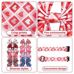 10 PCS Valentines Day Dog Collar Bow Ties Medium Large Adjustable Pet Grooming