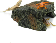 JIHAQUA Reptile Rock Hide Cave, Aquarium Habitat Decor Rock Tortoise Hideout for