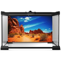 Reptile Habitat Background Desert with Red Rock Formations and Bright Blue Sk…