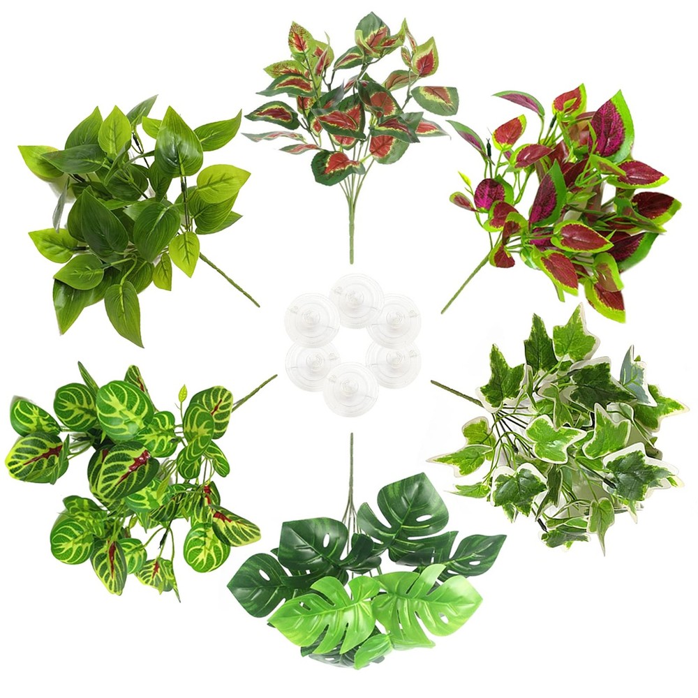 PINVNBY Reptile Plants 6pk Hanging Suction Cup
