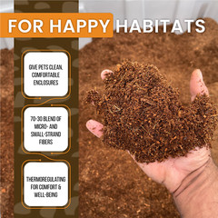 ReptiEarth Fine Coconut Fiber Substrate, Fluffy Small-Strand Reptile Bedding
