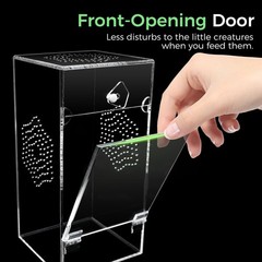 Acrylic Jumping Spider Enclosure, Secure Front Opening Door, 4x4x8 inch, Vent…