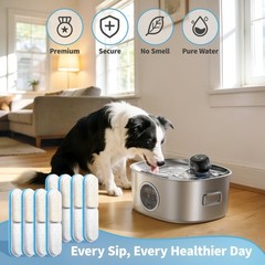 8-Pack Replacement Filters & Sponges Only for WF400 Pet Water Fountain, Desig…