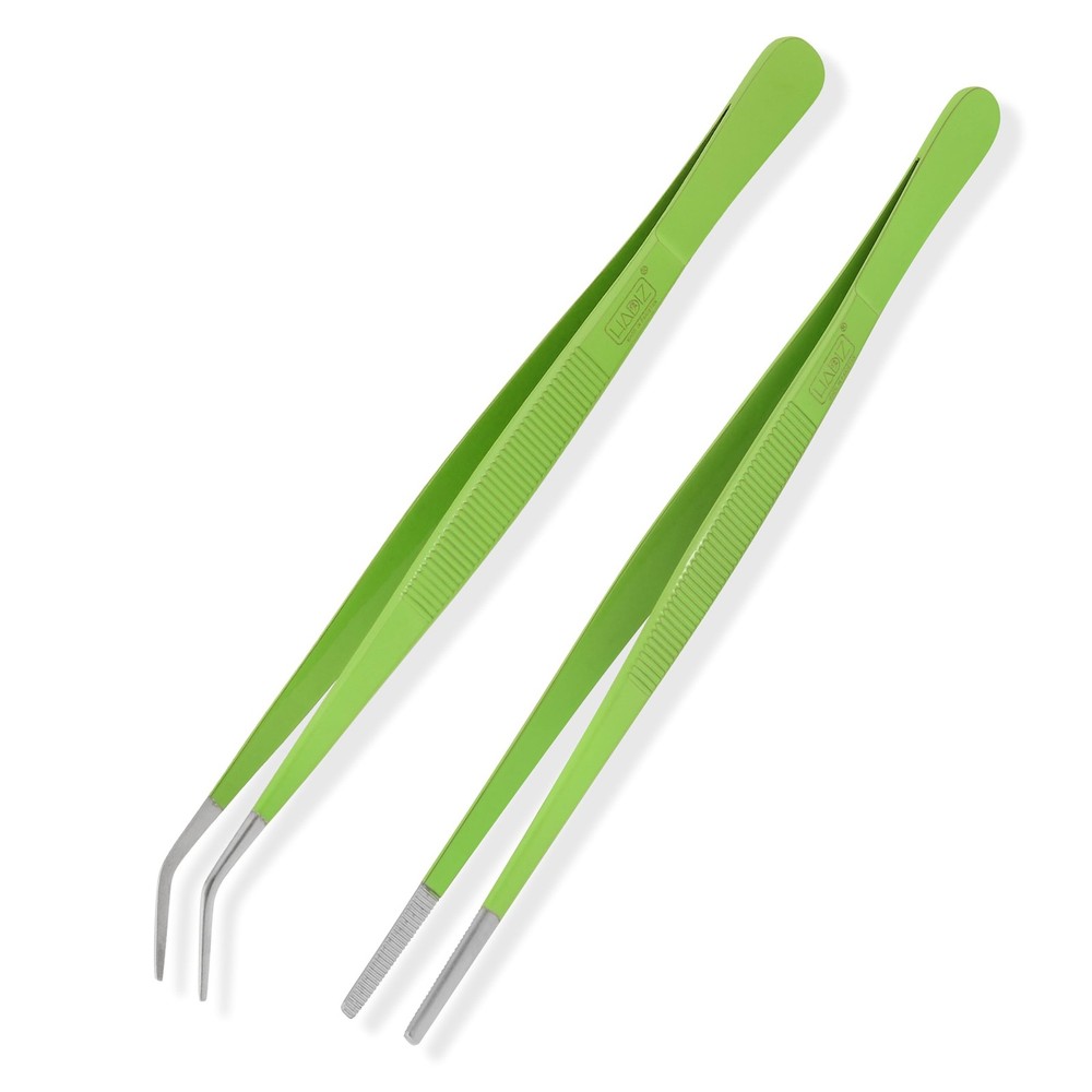 HADIZ Stainless steel Garden Tweezers Two Piece Set For Catus and Green