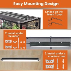 Reptile Light Fixture 24W High Output Aluminum Housing 22″ (Bulb Not Included)