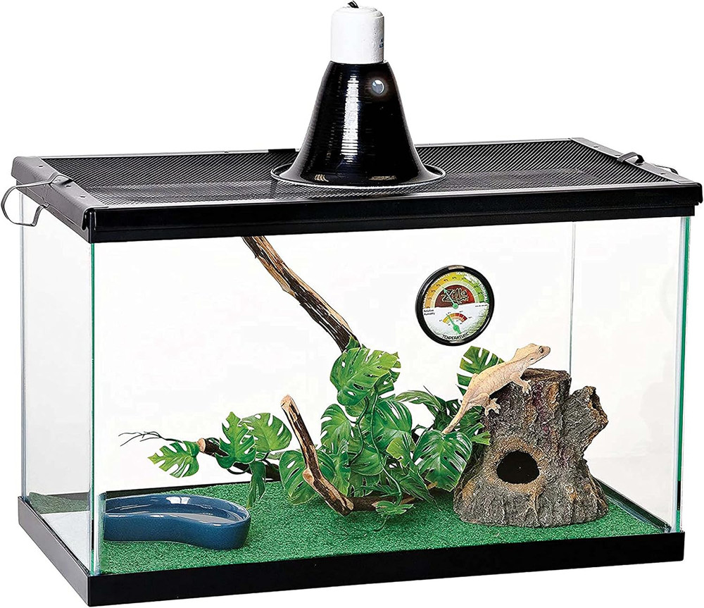10 Gallon Pet Reptile Starter Habitat Kit with Light and Heat for Small Tropical