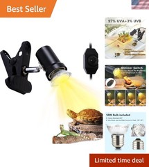 50W Halogen Reptile Heat Lamp with UVA UVB Light – Perfect for Turtles & Lizards