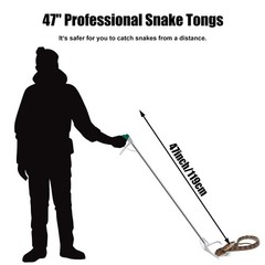 47″ Extra Heavy Duty Snake Tongs Reptile Grabber Catcher Wide Jaw Handling Tool