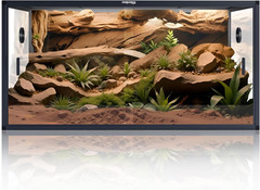 120 Gallon Bearded Dragon Tank,48″ X 24″ X 24″ Reptile Tank with Sliding Door To