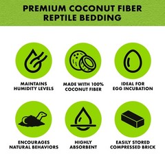 Zilla Coconut Husk Brick, Organic Bedding for Reptiles, 5.9 Liters, 360 cu in