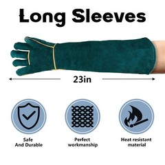 Animal Handling Gloves Leather Padding Dog Cat Scratch Protection Grabbing Glove