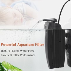 FEDOUR 165GPH Aquarium Filter, 8W Adjustable Fish Tank Filter, Submersible In…
