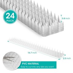 Touri 24 Pack Clear Transparent PVC Bird Spike Strips for Outside Fences and …