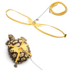 Tortoise Leash Harness with Bell Wings Leather Large Yellow