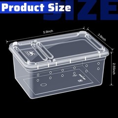 8 Pcs Reptile Breeding Box – Clear Plastic Terrarium for Bearded Dragon, Gecko,