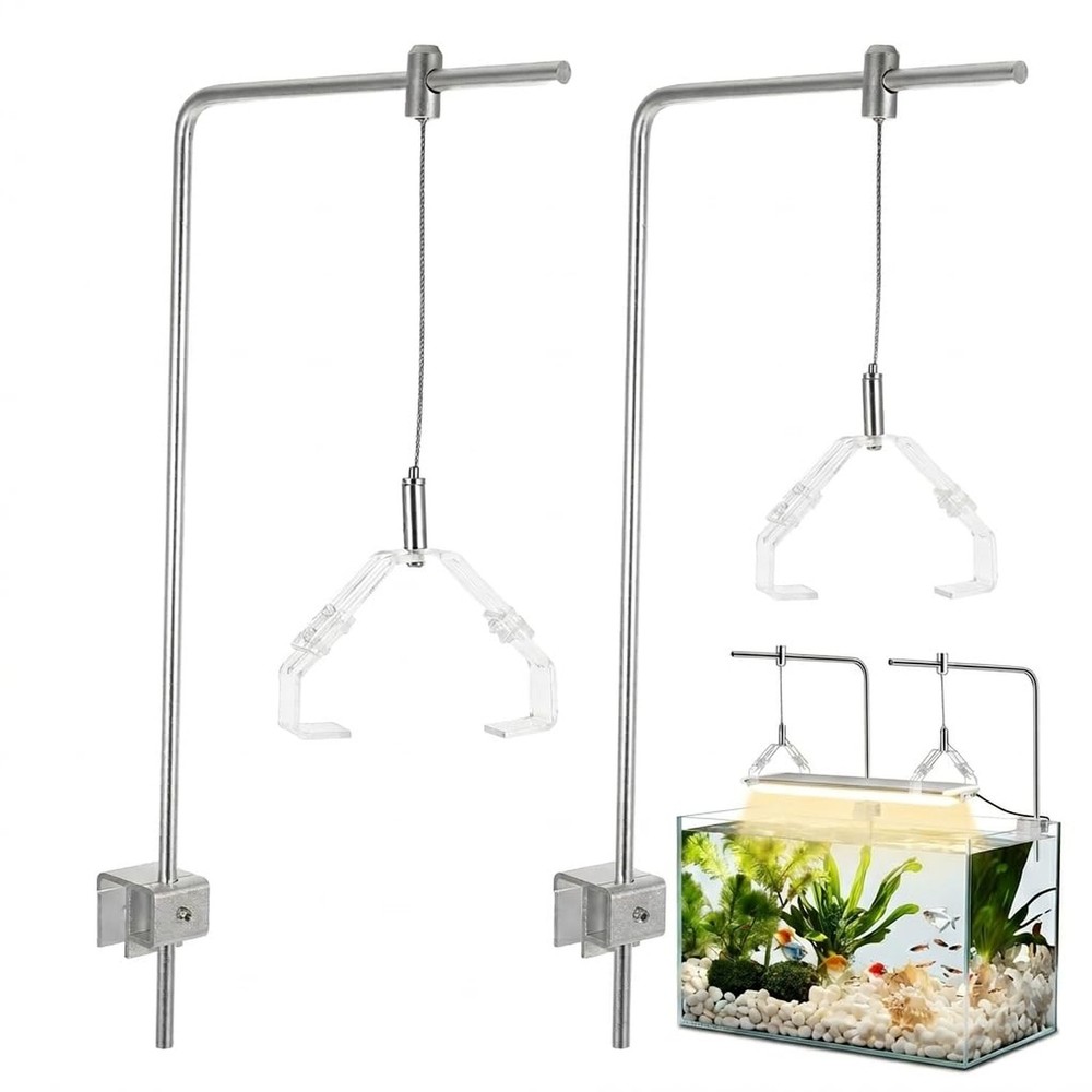 Kisangel 2pcs Aquarium Light Riser, Adjustable Height Aquarium Light Holder S…