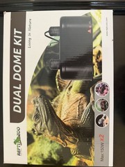 REPTI ZOO Dual Dome Kit Reptile Lamp Fixture, Dual Dome, Max 2x150W DRL01ST1