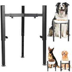Adjustable Single Dog Bowl Stand Metal Elevated Fits 7 To 11 Inch Opening