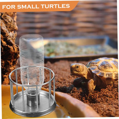 4Pcs Reptile Dish Bowl Turtle Water Dish Tortoise Water Holder Metal Reptile Fee