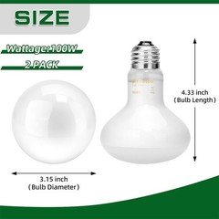 2-Pack 100W Reptile Heat Lamp 100W Amphibians Basking Light Bulb UVA Heat Lamp