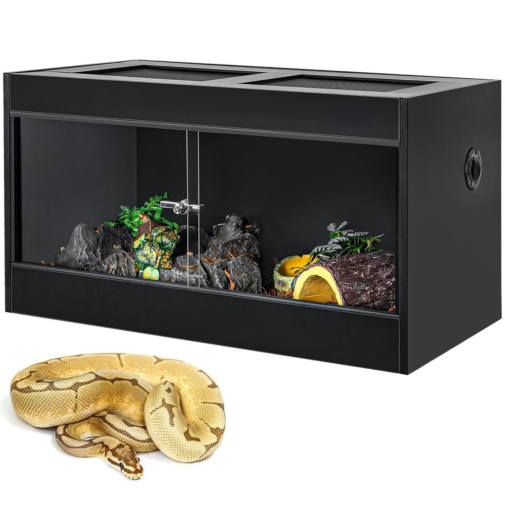 50 Gallon PVC Reptile Tank Enclosure Sliding Door & Top Screen Warm Habitat