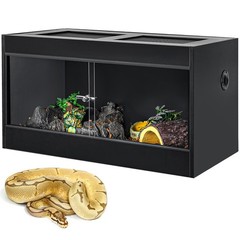50 Gallon PVC Reptile Tank Enclosure Sliding Door & Top Screen Warm Habitat