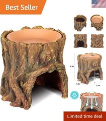 Naturalistic Leopard Gecko Hide Cave – Safe Resin Design with Clay Water Basin