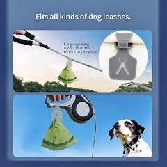 Dog Poop Bag Holder for Leash, 2-Pack Hands-Free Waste Bag Carrier & Dispense…